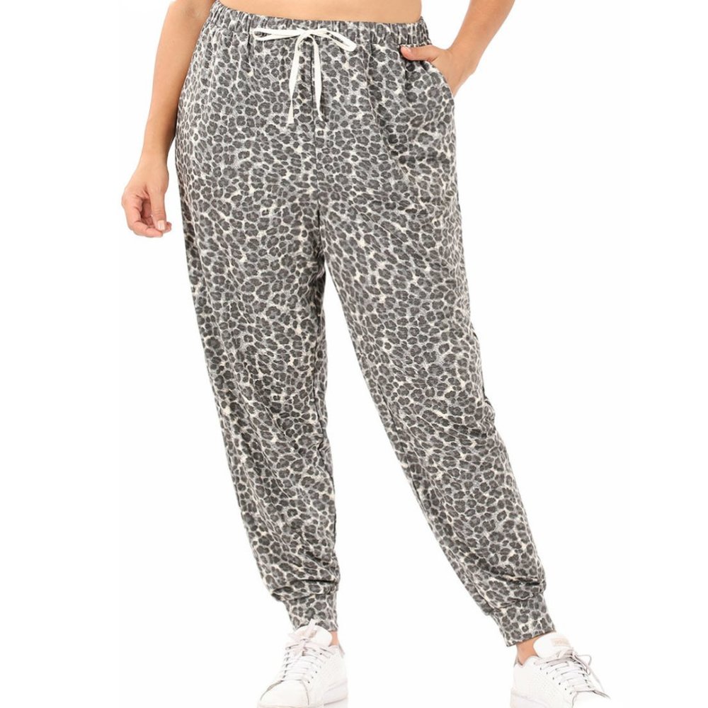 Plus Animal Print Joggers